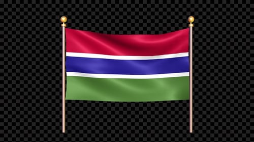 Animated Waving Flag of Gambia with Alpha Channel
