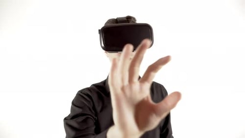 Young Adult Using Virtual Reality Headset