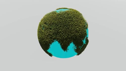 Earth rotates with green ocean