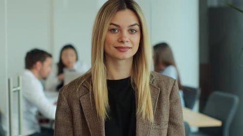 Portrait of Businesswoman Smiling Confident Manager in Corporate Office Beautiful Female Executive