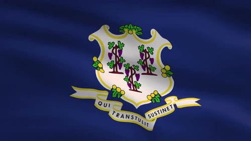 Connecticut State Flag Waving Animation