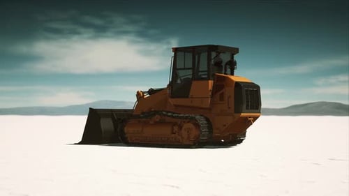 Máquina niveladora de carreteras en Salt Desert Road