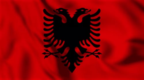 Realistic Waving Albanian Flag Animation