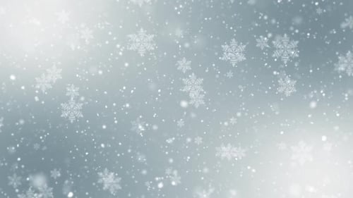 Falling Snowflakes and Sparkling Particles Loop Background