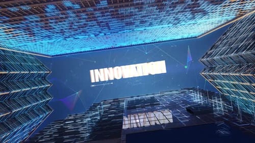 Arranha-céus digitais Business Word Innovation