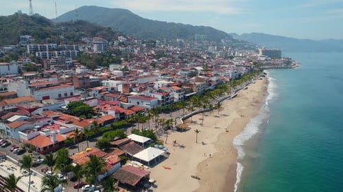 Coastal Cityscape on a Sunny Tropical Beach