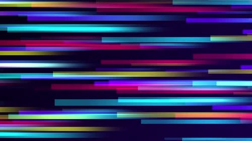 Vibrant Neon Horizontal Speed Lines Loop