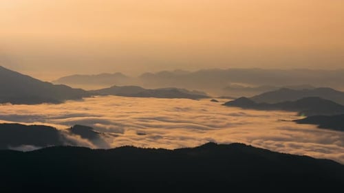 Misty Mountain Valley at Sunrise
