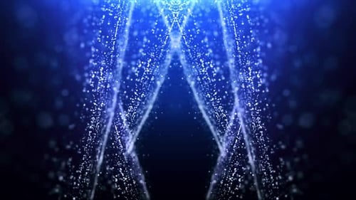 Curtain Shiny Blue Particles With Bright Lighting Loop 3