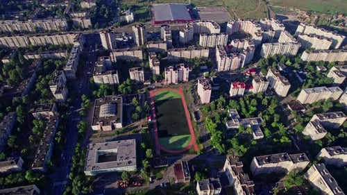 Football Stadium in a Small City of Europe