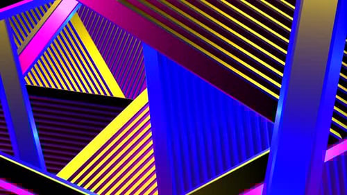 Dynamic Abstract Geometric Shapes Striped Background Loop