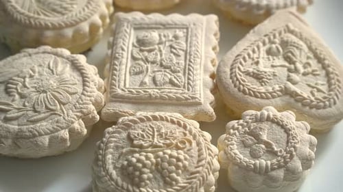Decorative Cookies with Floral and Grape Designs