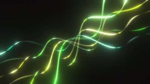 Abstract Neon Wavy Lines Background Loop