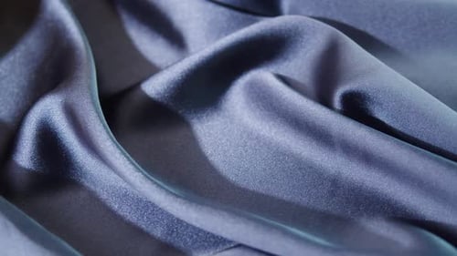 Silk Blue Fabric Closeup