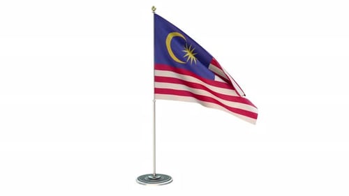 Realistic Malaysia National Flag Waving Animation