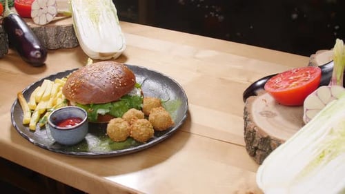 Still Life Vegan Food Plate With Vegetables