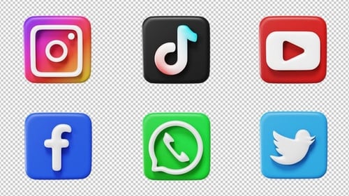 Animated 3D Social Media Icons Pack