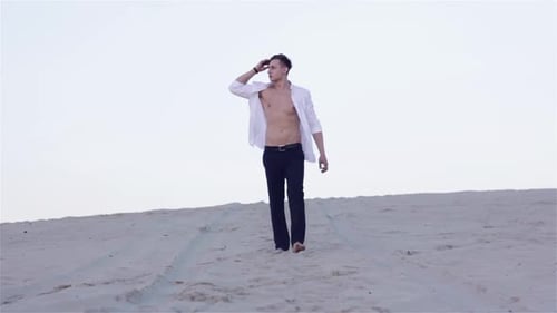 Sexy Man in Desert