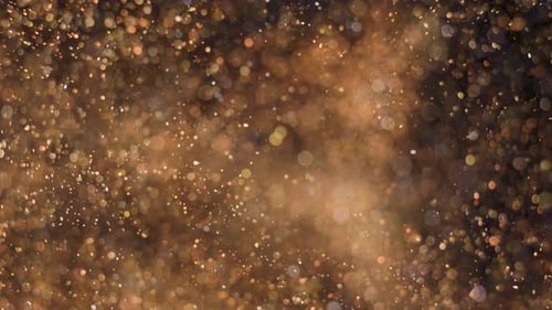 Elegant, Detailed, and Golden Particles Flow with Shallow Depth of Field Underwater