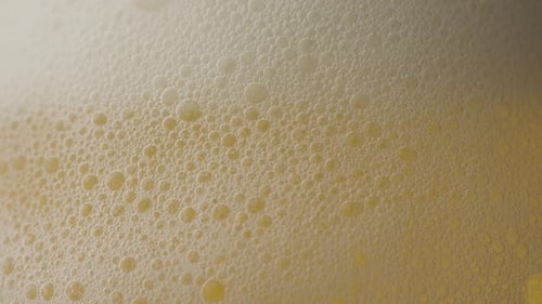 Close Up of Bubbling Beer Foam