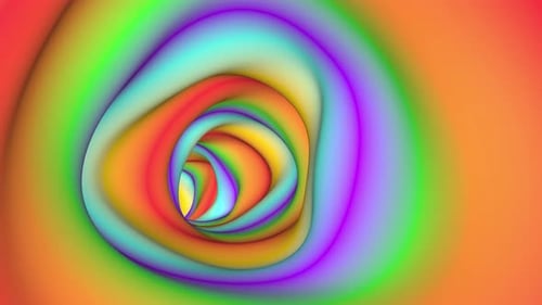 Modern 3d Abstract Color Tunnel Digital Art Able to Loop Seamless