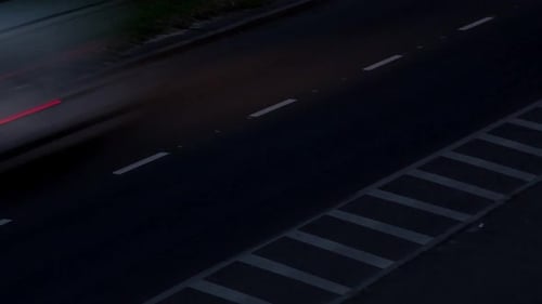 City Traffic Lane, Sunset, Time Lapse