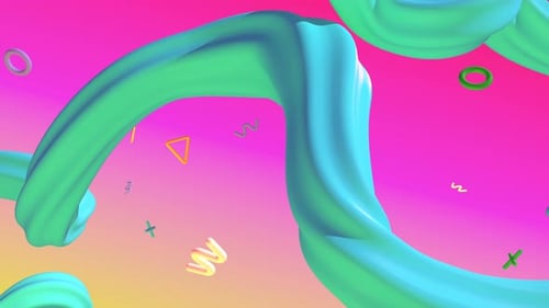 Color Trends Memphis 3d Style Futuristic Modern Intro Able to Loop Seamless