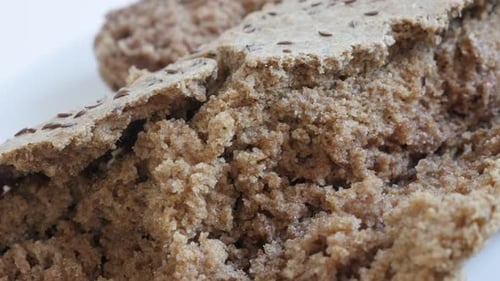 Close Up of Brown Flax Seed Bread