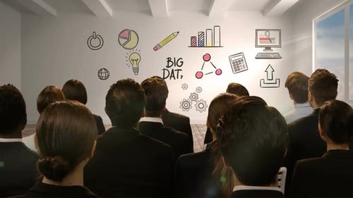 Office Workers Attending Big Data Presentation