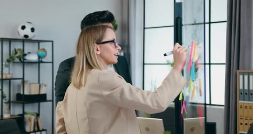 Business Team Brainstorming Ideas in a Modern Office