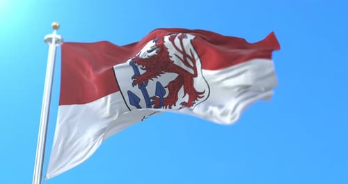 Realistic Flag of Rostock Waving Motion Graphic