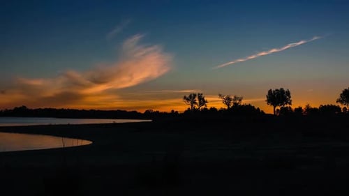 Nature Sunrise Sunny Clouds Countryside Lake Timelapse