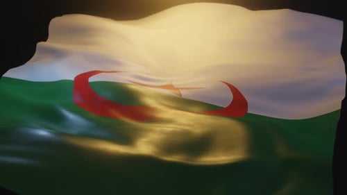 Niederwinkel-Ansicht mit algerischer Flagge