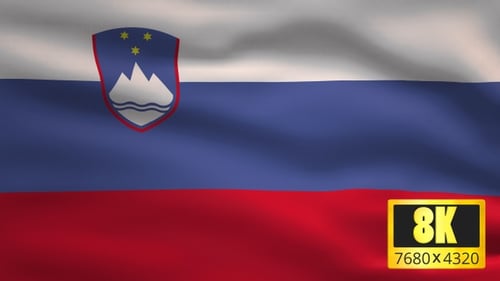 Slovenia National Flag Waving Loop Animation