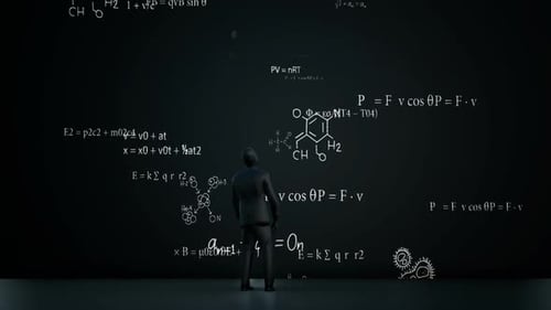 Animated Scientific Formulas and Equations Floating Background
