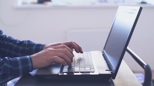 Working on Laptop