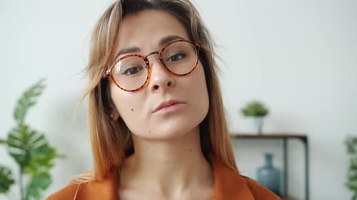 Woman Portrait Close Up Indoors