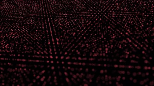 Animated Red Particle Grid Digital Background