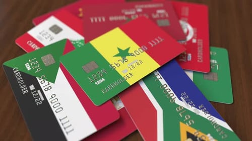 Emphasized Bank Card with Flag of Senegal
