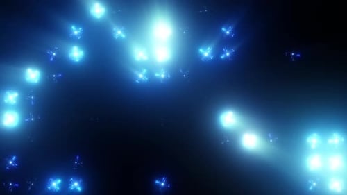 Dynamic Blue Stage Lights Flashing Loop Background