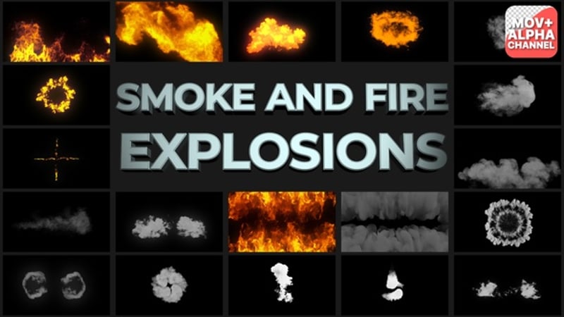 Animated Fire Transitions and Elements Pack, Transitions Motion ...