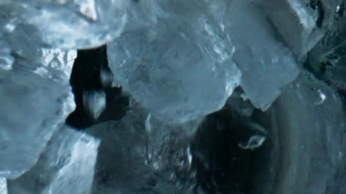 Closeup of dark icy textures