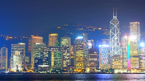 Beautiful building and architecture around Hong song city skyline