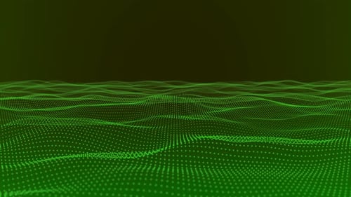 Green Color Digital Particle Wave Animation