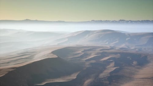 Red Sand Desert Dunes in Fog