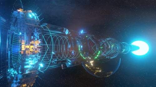 Futuristic Technology Space Tunnel Scifi Corridor