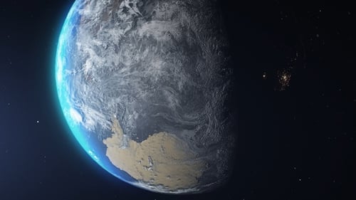 Realistic 3D Earth Rotating in Space