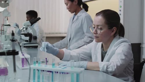 Scientists Working in a Modern Laboratory