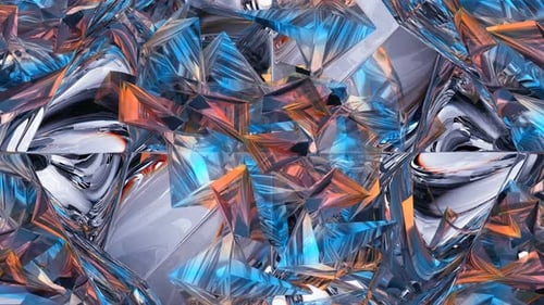 Shimmering Geometric Crystal Kaleidoscope Loop Background
