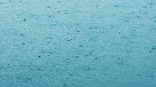 Regentropfen auf dem Wasser